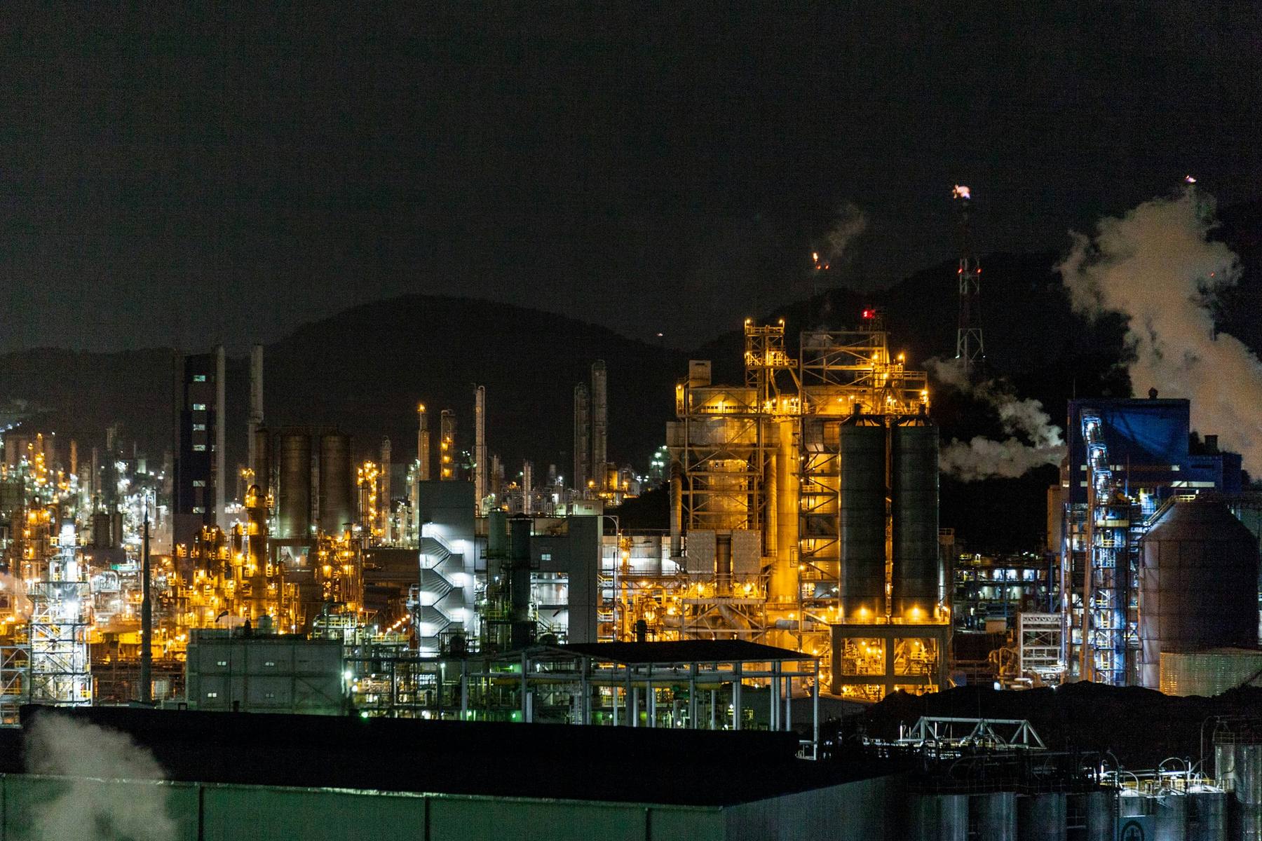 Refinery at night